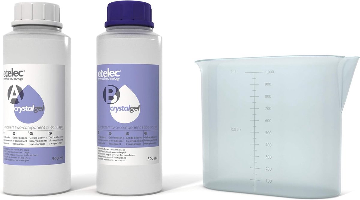 Siliconen gel vulmiddelen 1 liter - transparant - herbruikbaar - ideaal voor isolatie van verbindingen - ShopVlot