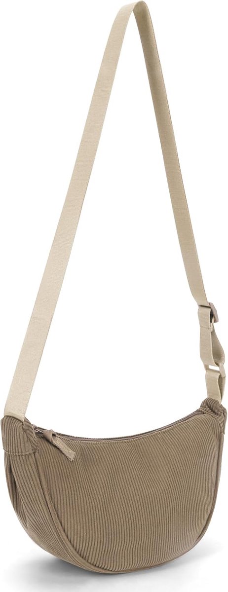 GSenhui Half moon bag corduroy shoulder bag ladies corduroy crossbody bag ladies shoulder bag large capacity, half - ShopVlot