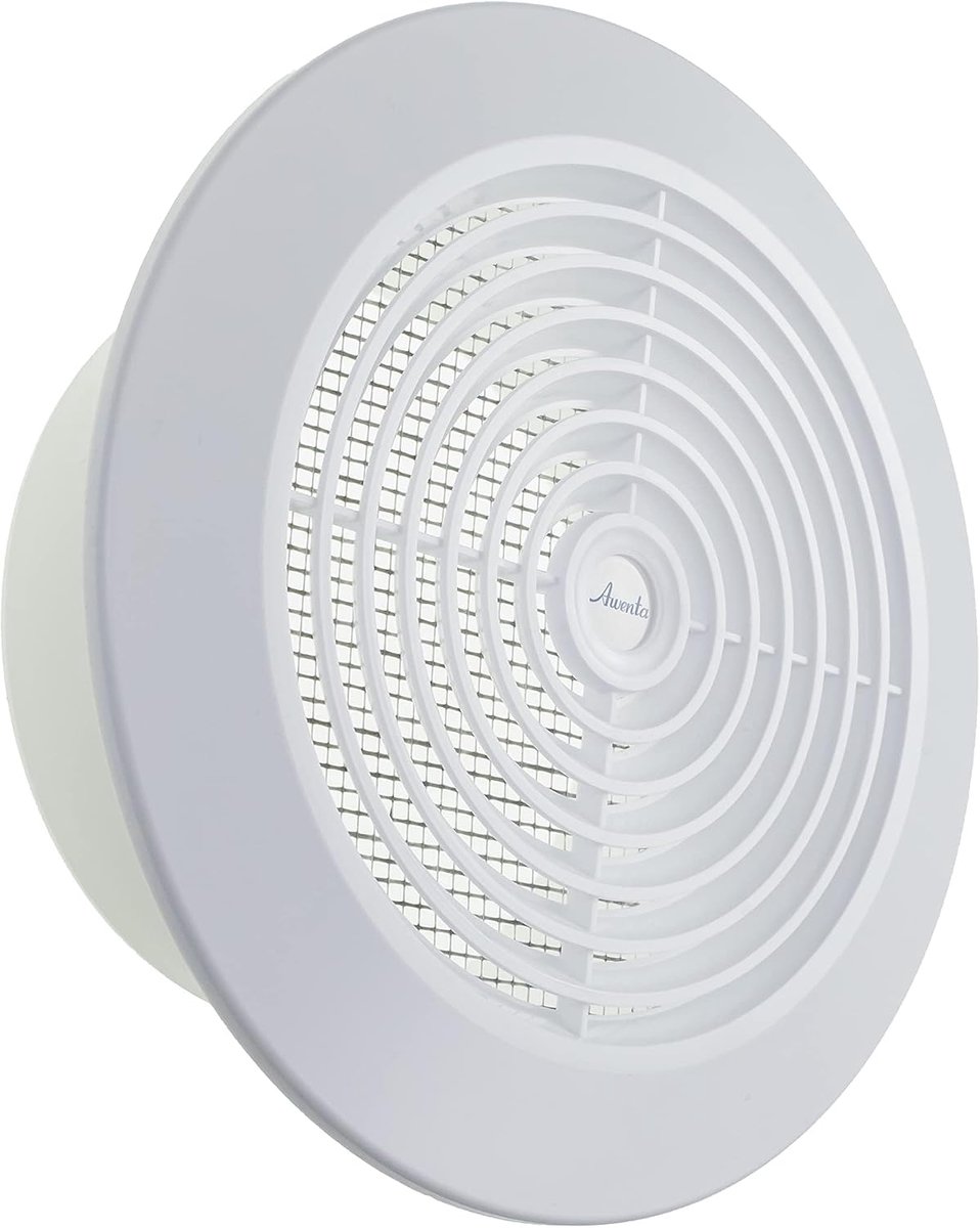 Vent Systems 125mm / 4.92" Inch - White - Plastic - Dismountable Ceiling Grid - Round Ventilation Grille - ShopVlot