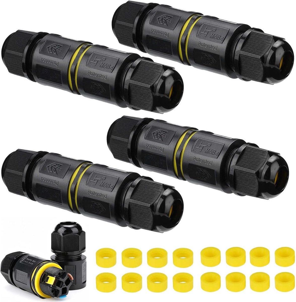 3Polig Kabelverbinder Wasserdicht, Kabelverbinder IP68 Abzweigdose, Kabel Verbinder Wasserdicht für Kabeldurchmesser - ShopVlot
