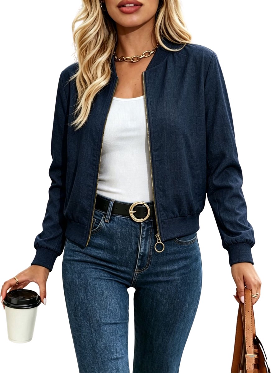 Currero Zomerjas Dames Tussenjas Zomerjack Volwassenen Windjack Windbreaker Outdoor Blauw