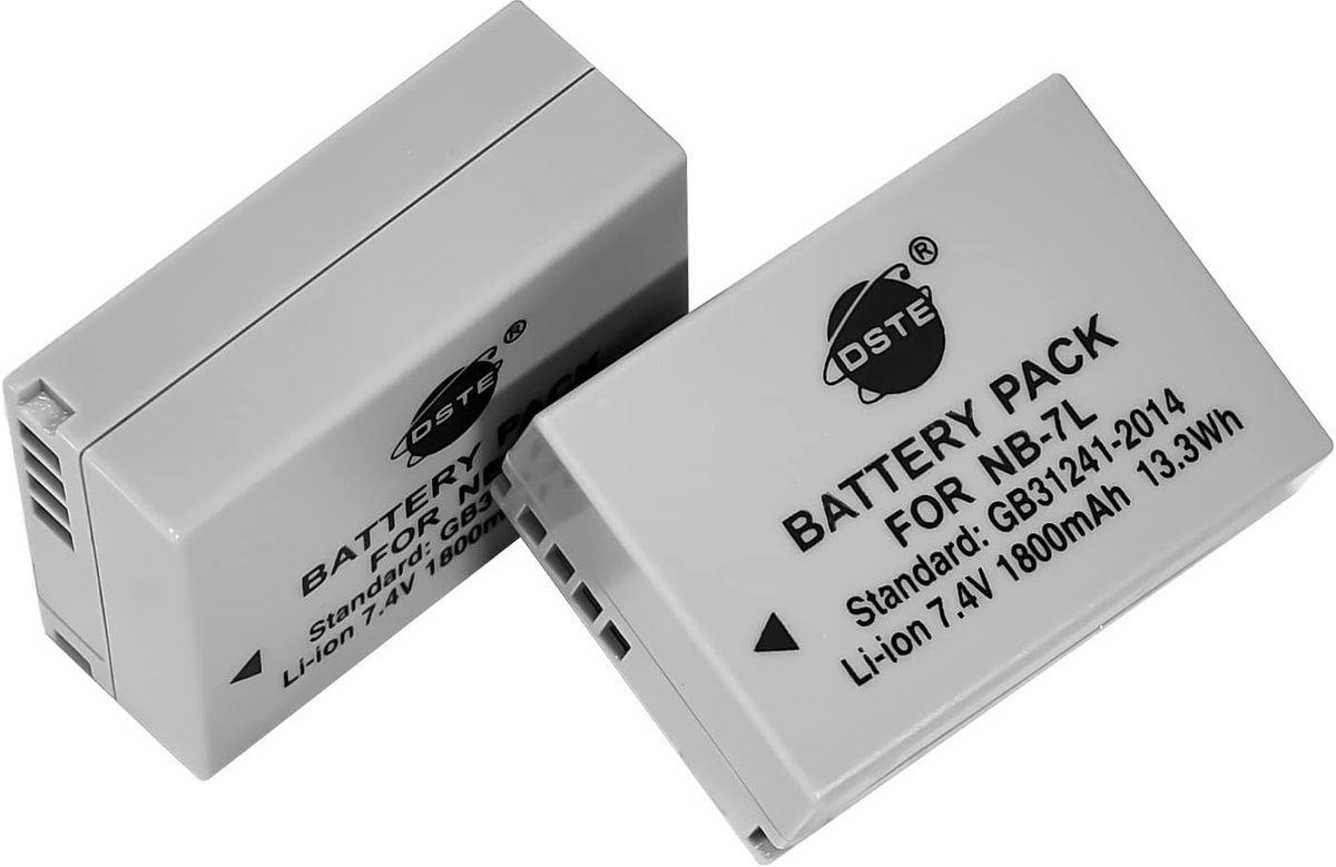 DSTE 2pcs NB-7L NB-7LH replacement battery battery compatible with Canon PowerShot G10, G11, G12, SX30 - ShopVlot