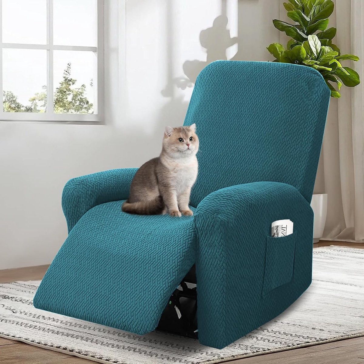 4 Piece Chair Cover, Non Slip Chair Protector for Recliner Chair, All-inclusive Chair Cover, Chair Cover with Armrest - ShopVlot
