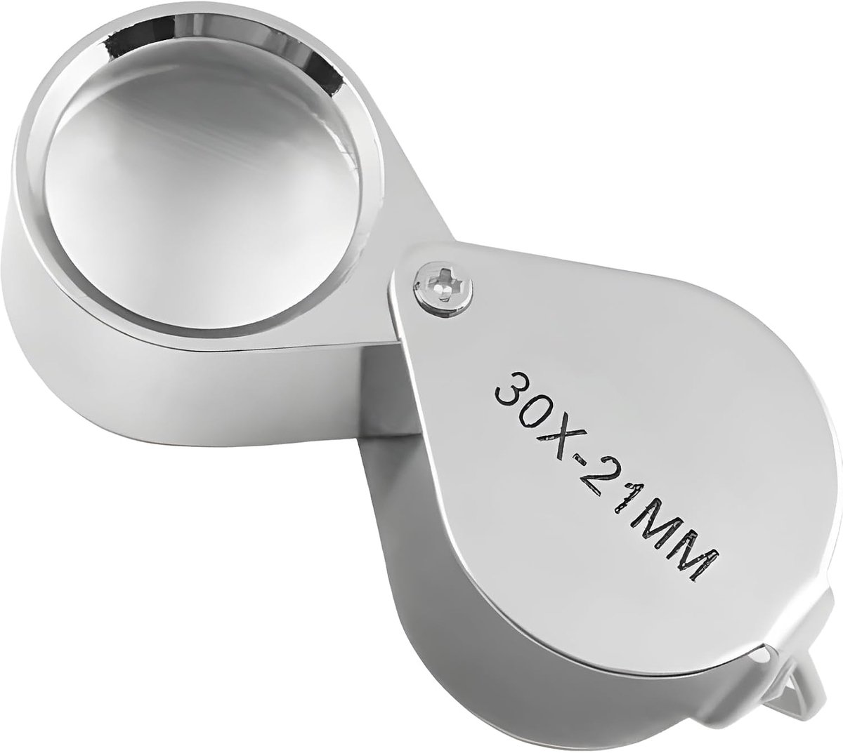 Sieradenvergrootglas, 30 x 21 mm, draagbaar, opvouwbaar, glas 21 mm voor sieraden, antiek, botanicus en klokkenmaker - ShopVlot