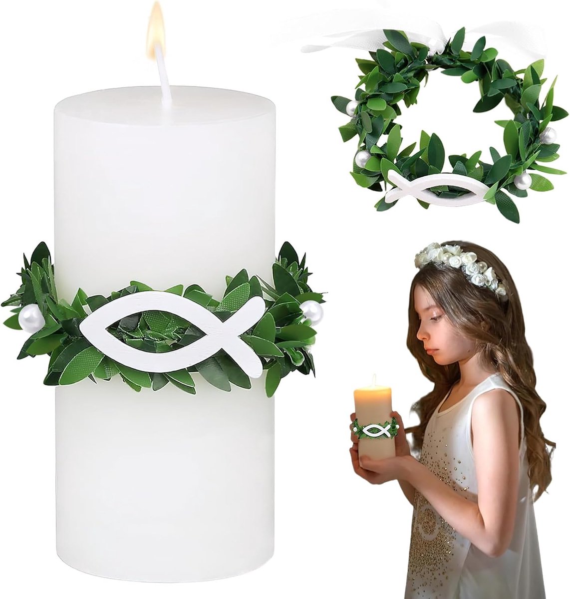 Christening Candle, Leak-proof, shallyong Collector Candle with Drops, Christening Candle, Christening Candle - ShopVlot