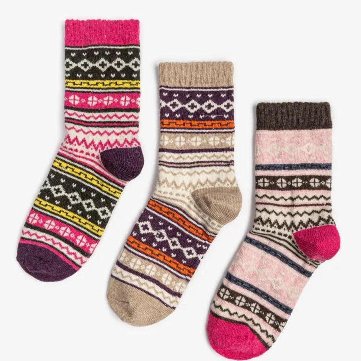 lavendel Women's natural wool socks with pattern - Fine knit comfort with Oeko-Tex certificate - ShopVlot
