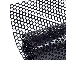 AggAuto 100 x 33 cm, Black, Racing Grille, Honeycomb Hole Size 8 × 3 mm, Aluminium Grille, Universal Car Radiator - ShopVlot