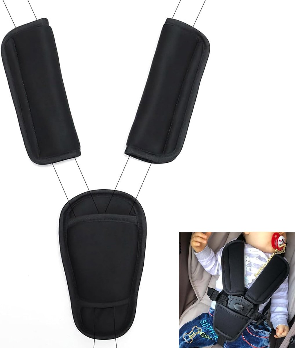 Seat Belt Covers, 3-Piece Seat Belt Protector, Seat Belt Adapter, Car Seat Belt, Baby Seat Strap, Car Seat Attachment - ShopVlot