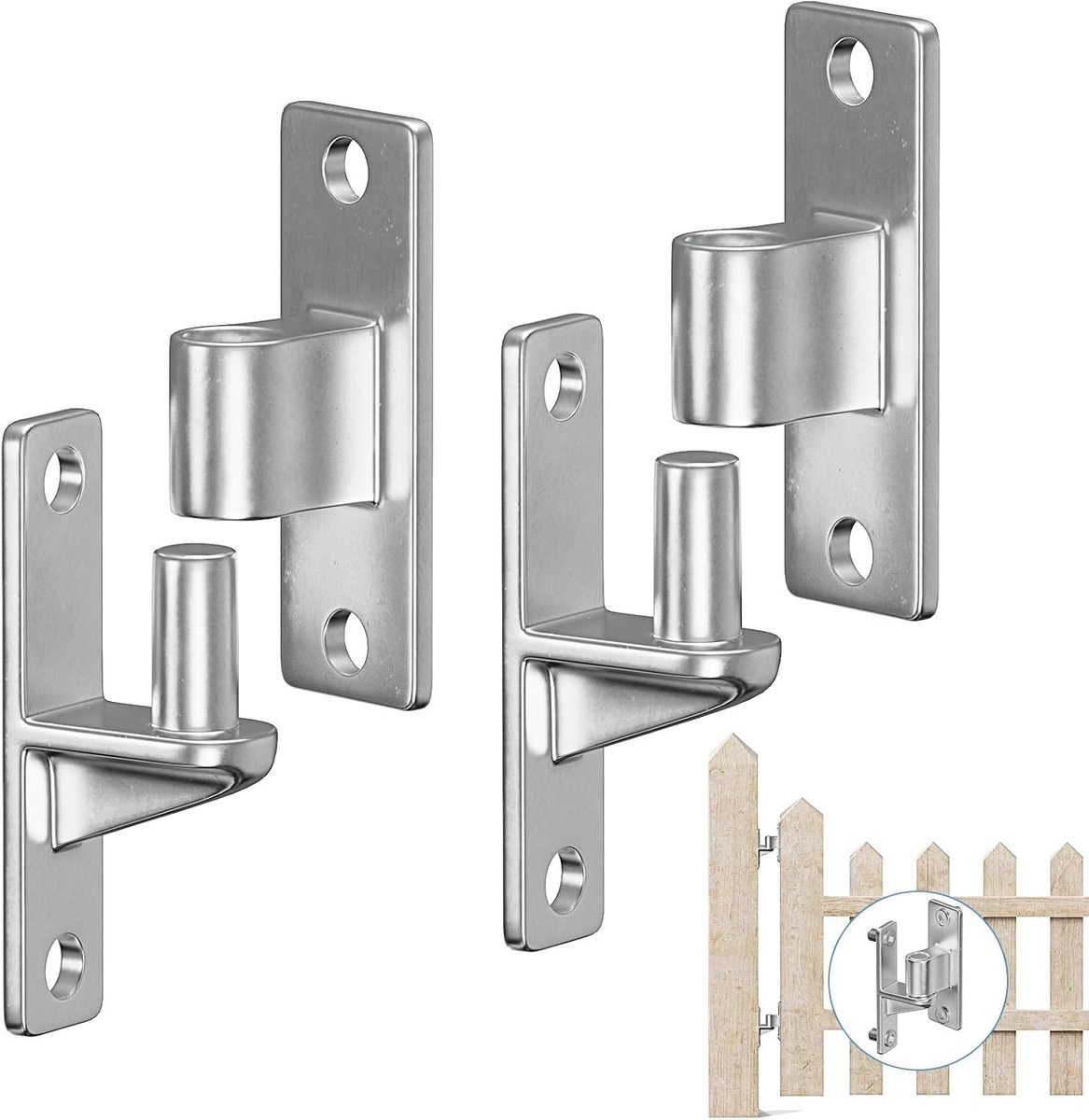 2 pairs of hinges for 304 stainless steel, heavy loads, hinges for agricultural gates, wooden fences, capacity 270 kg - ShopVlot