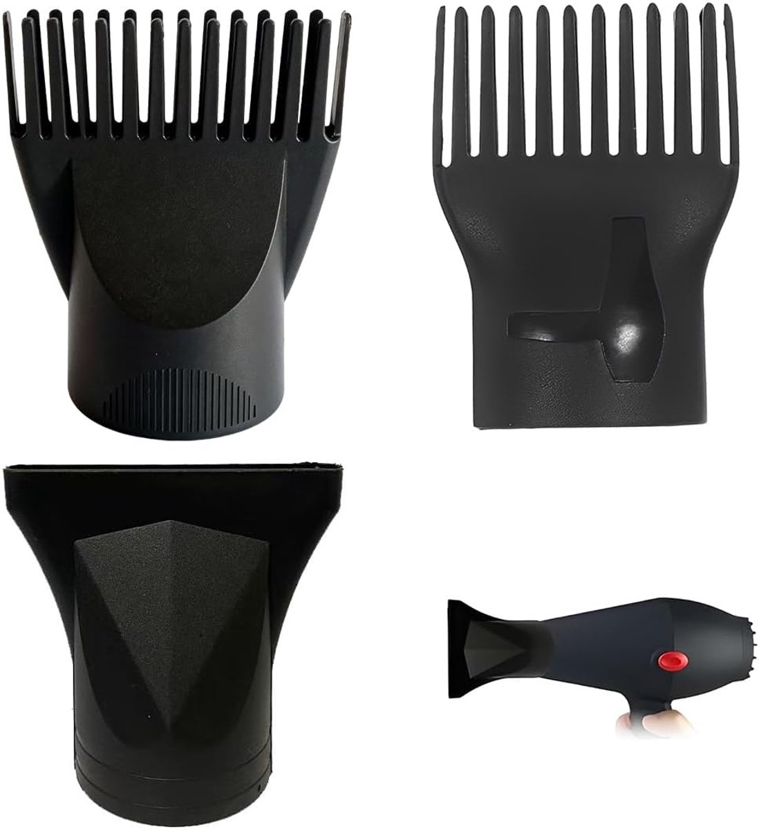 Pack of 3 Universal Hair Dryer, Concentrator and Comb Attachment, Universal Hair Dryer Attachment, for Professional - ShopVlot