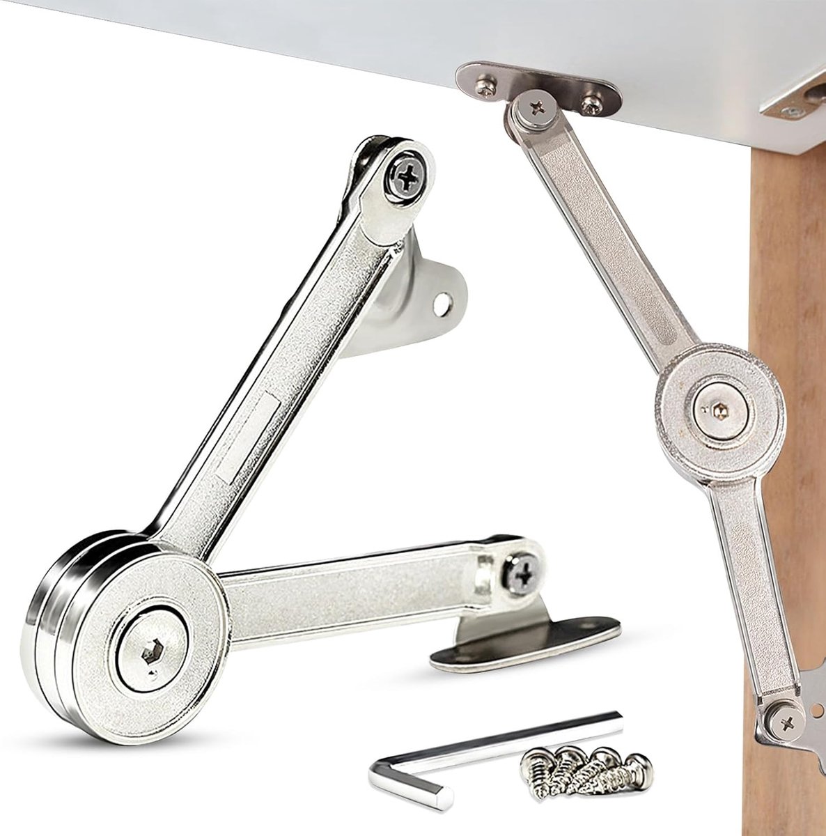 2pcs Softclose Folding Hinge Zinc Alloy Lid Support Hinges with Screws and Allen Key, Hinges for Cabinet Doors - ShopVlot