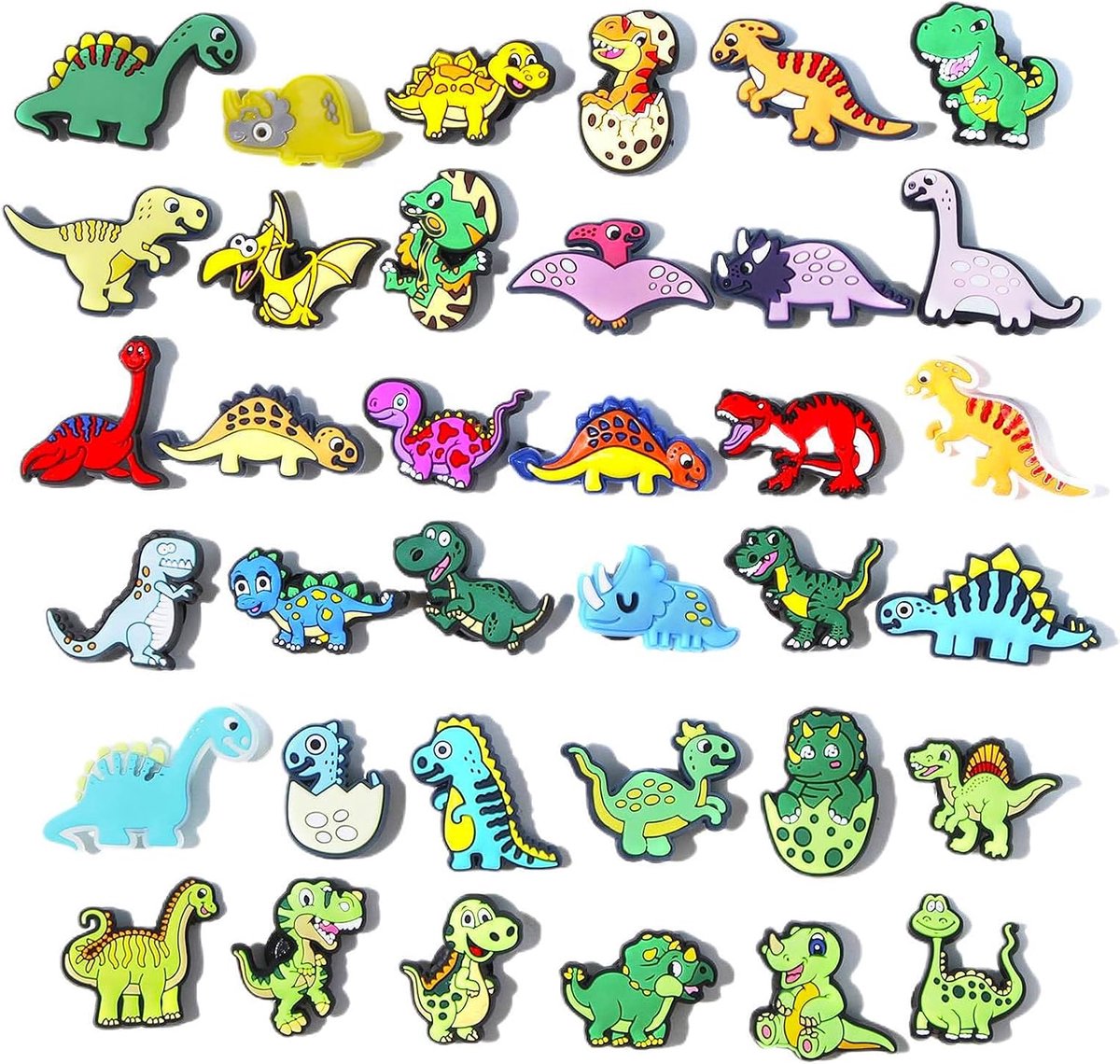 36 stuks schoenbedels, dinosaurusbedels, decoratie voor schoenen, doe-het-zelf, afneembare schoenbedels, voor meisjes - ShopVlot
