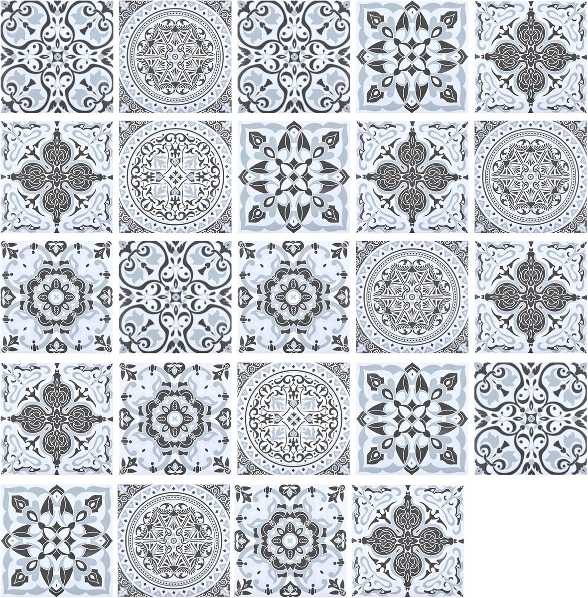 Jinlaili 24 Pieces Tile Stickers Self Adhesive 10 x 10cm, PVC Decorative Tile Film Kitchen, Adhesive Film for Back - ShopVlot