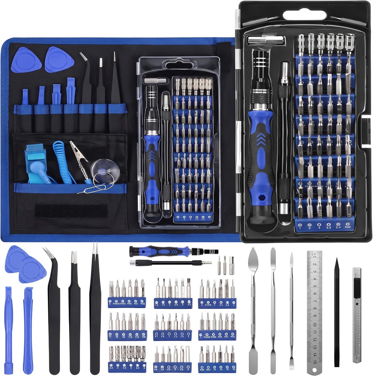 Schroevendraaierset 75-delig - Professionele reparatieset - Voor o.a. smartphones en laptops - Nauwkeurige reparaties - ShopVlot