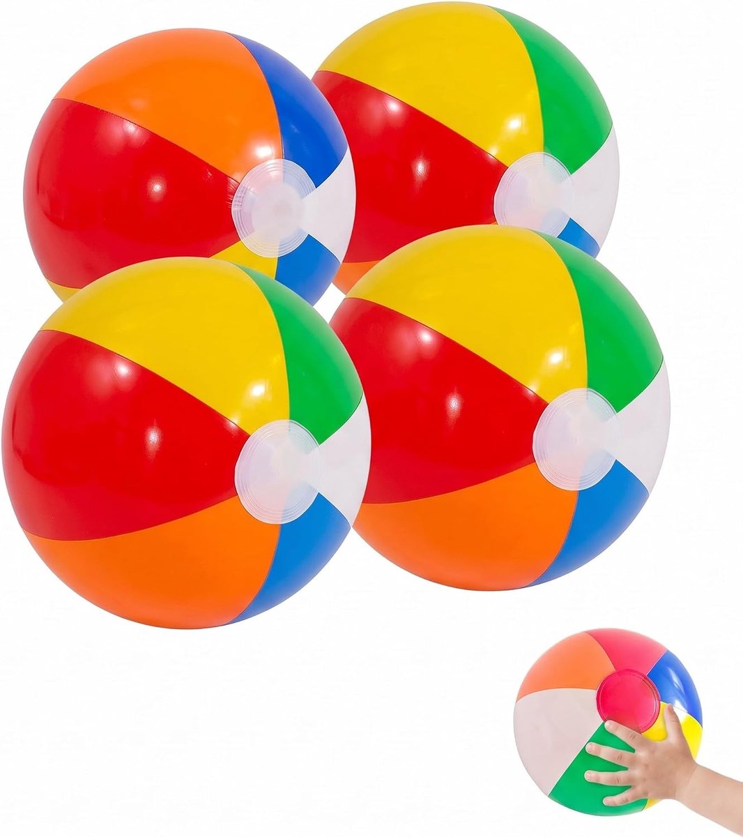 opblaasbare waterballen 30 cm - kleurrijk regenboogmotief - scheurvast en druppelvrij - ideaal voor zomerzwembad - ShopVlot