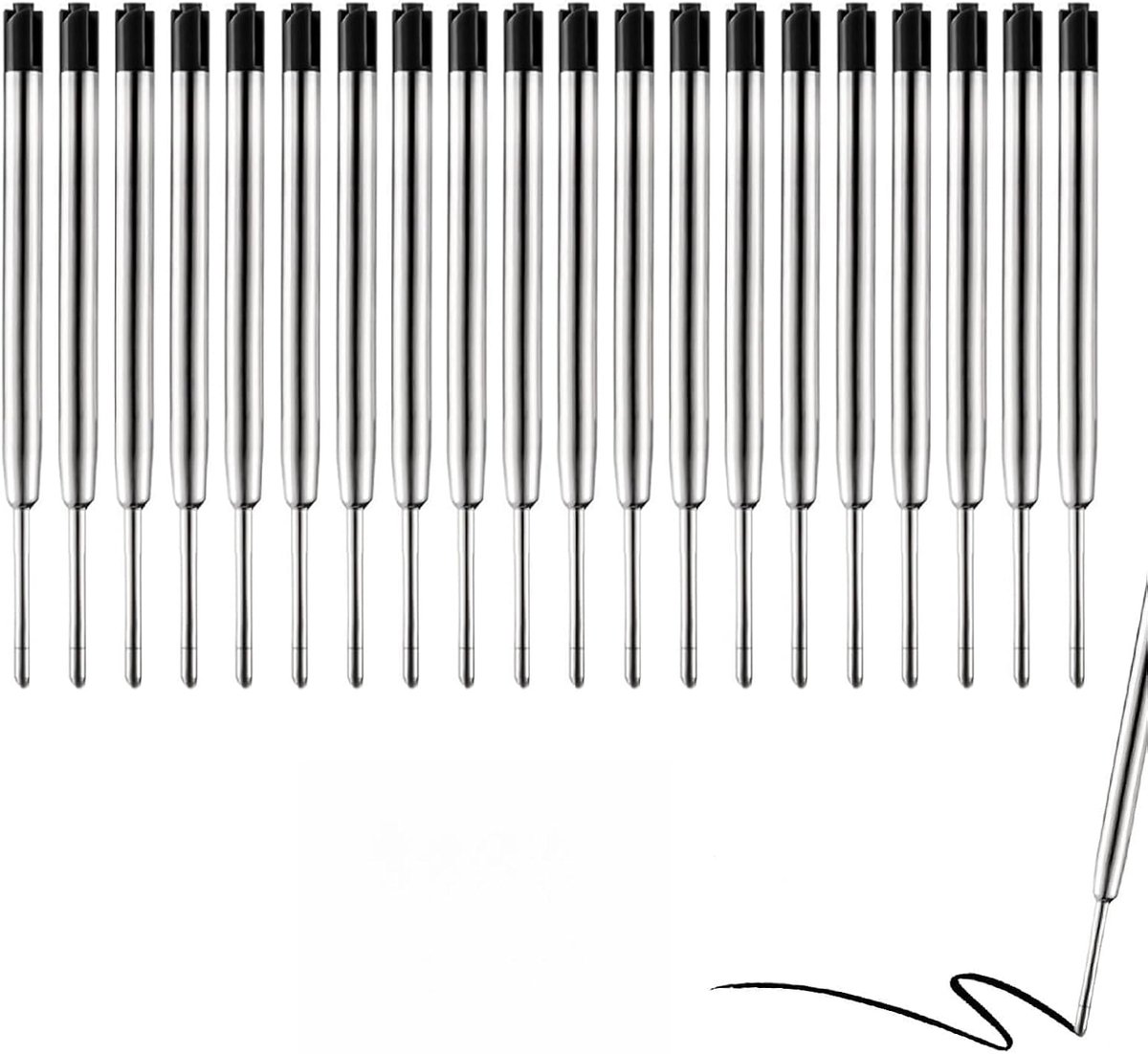Balpenvullingen 0,7 mm - metalen navullingen - compatibel met Parker QUINKflow - soepele schrijfervaring - ShopVlot