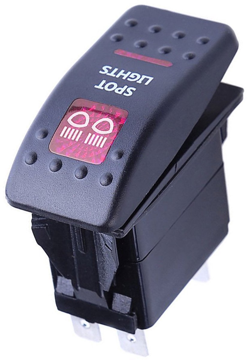 Rocker Switch 12V 20A - Rood LED Licht - Waterdicht - Voor Auto, Truck en Boot - ShopVlot