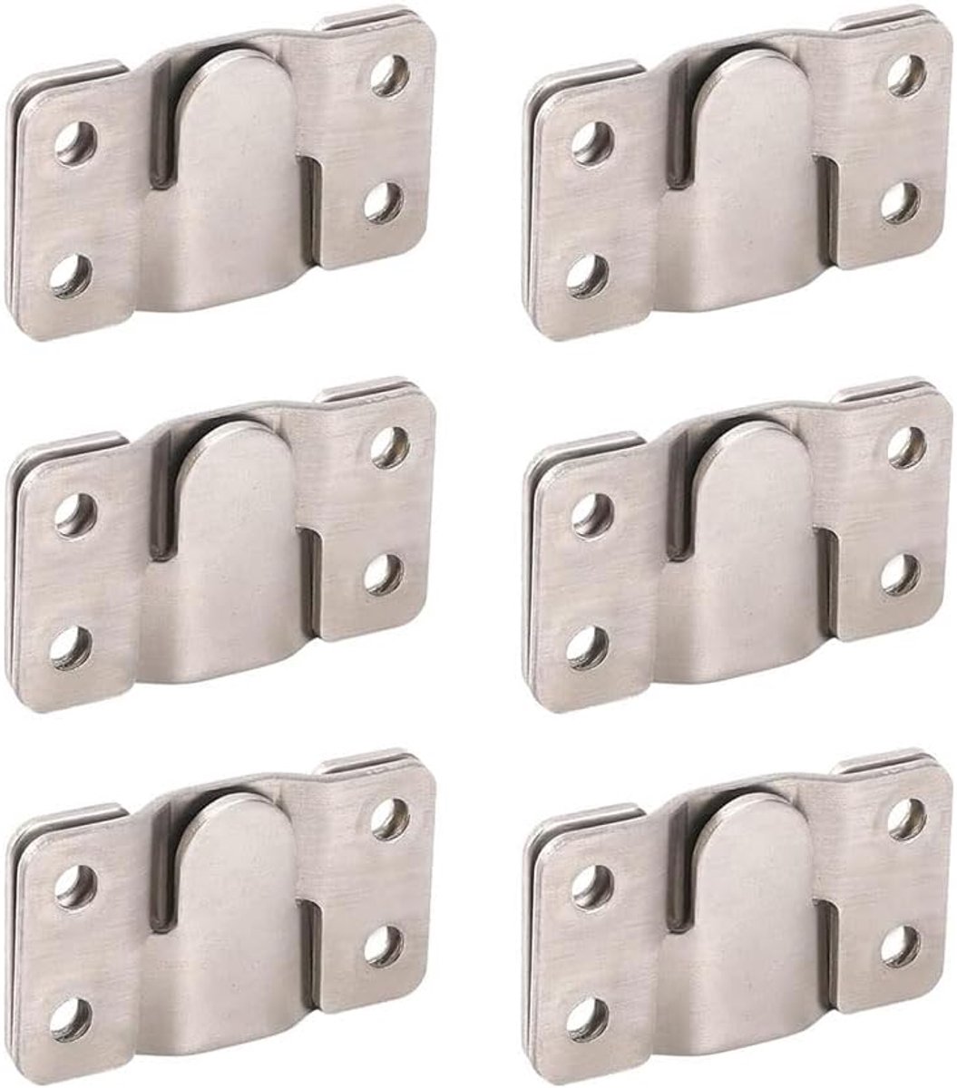 Flush Mount Beugels 6 Pairs - Koudgewalst Staal - Interlocking Hoofdbord Wandmontage - Voor Spiegel en Fotolijst - ShopVlot