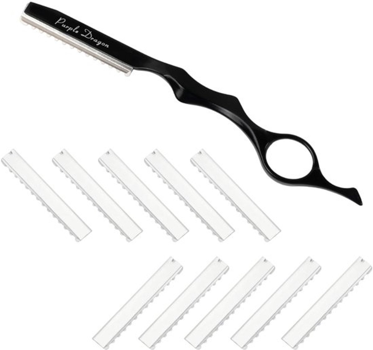 Pro-Grade Effileerder - Professionele Schaar - Zwart - Haar Styling Razor - Geschikt voor Tous Les Styles - Met 10 Reservemesjes