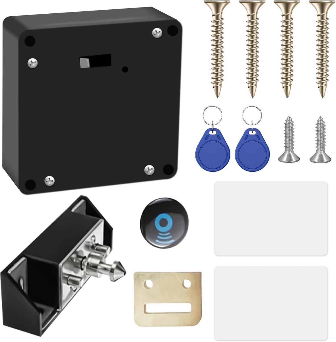 Slimme meubelslot met NFC - 2 sleutelhangers en 2 RFID kaarten - verborgen slot - veilig voor kasten en lades - ShopVlot