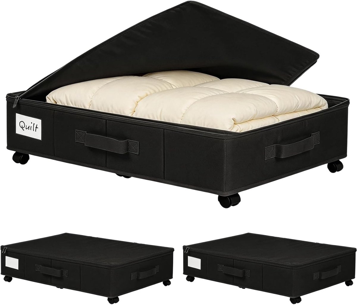 Opbergdoos onder het bed - opbergbox met wieltjes - opvouwbare opbergtas - ideaal voor dekbedden en kleding - ShopVlot