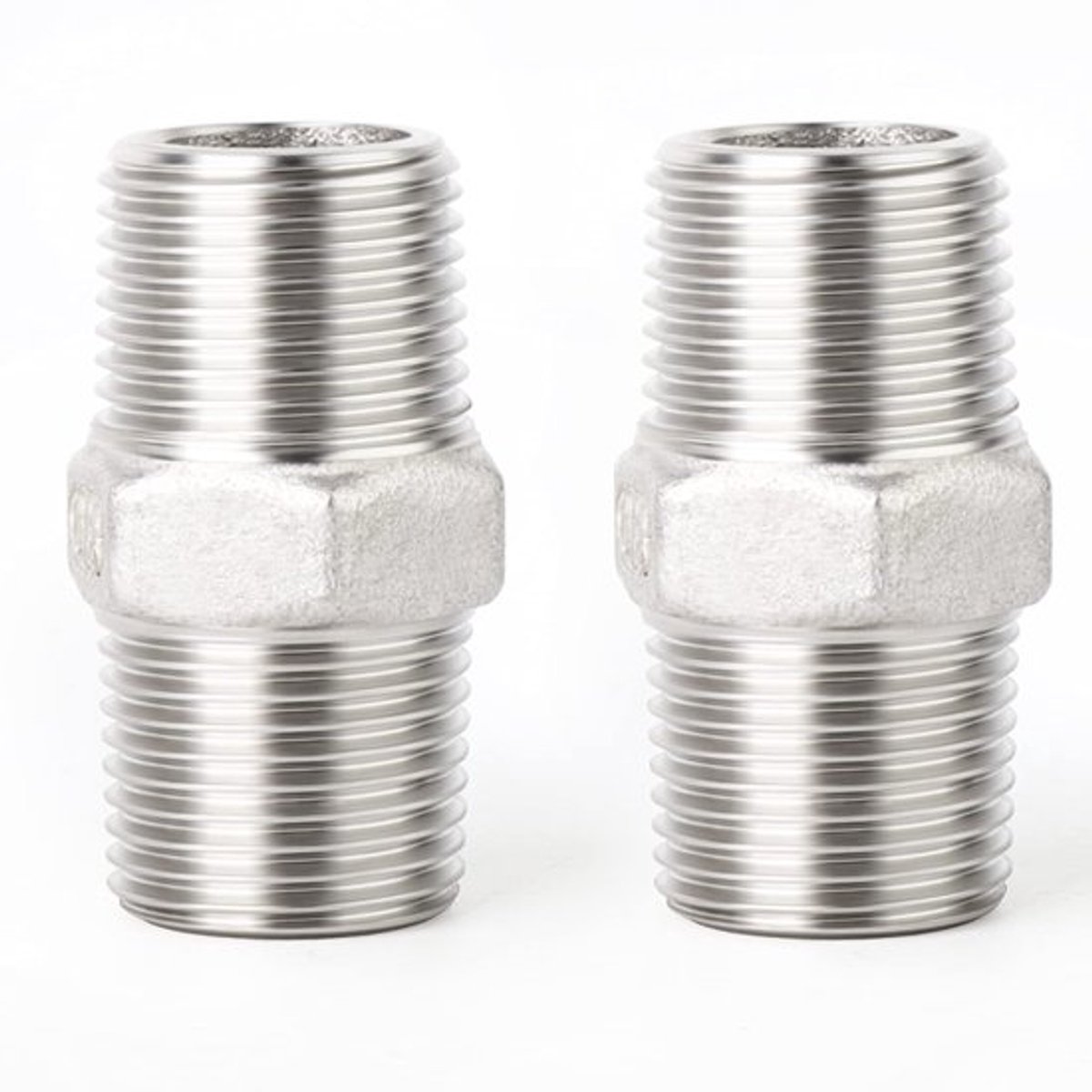 3/4 inch - Roestvrijstalen zeskantnippel - Rechte connectoradapter - Zilver - BSP-schroefdraad - Duurzaam en corrosiebestendig - Geschikt...
