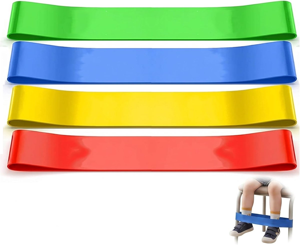 Rekbare stoelbanden voor kinderen - 4 stuks - flexibele stressbanden - helpt concentratie verbeteren - ShopVlot