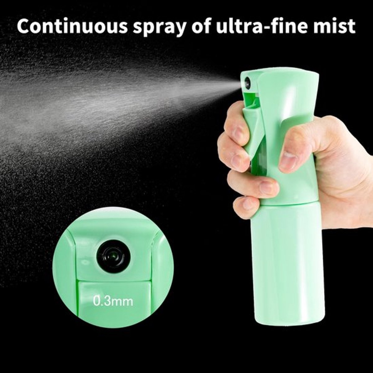 Waterverstuiver 200 ml - Navulbare Sprayfles - Continue Nevel - 360°-functie - Ergonomische Trekker - Voor Krullend Haar en Planten