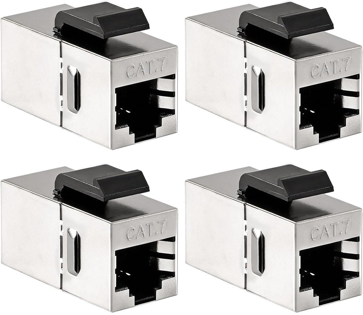 Keystone RJ45 module 4 stuks - CAT 7 - 10Gbps - toolvrije installatie - geschikt voor netwerkverbinding - ShopVlot