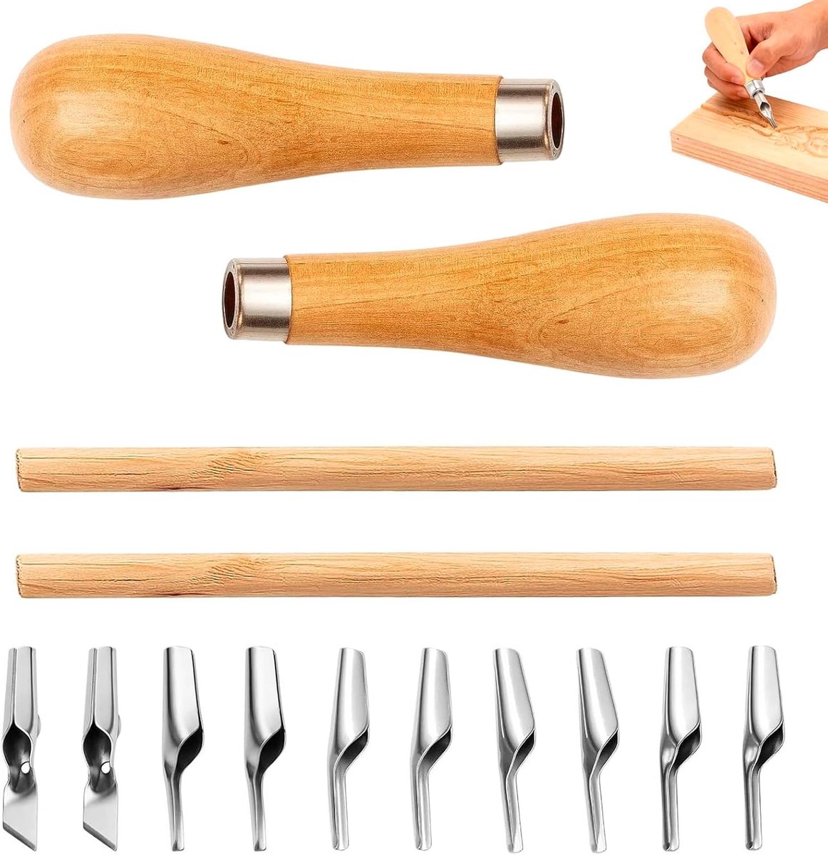 Linoleum snijset 10-delig - multifunctionele graveertool - inclusief 2 speciale tools - ideaal voor kunstenaars - ShopVlot