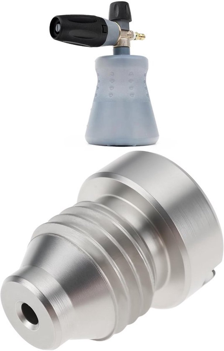 Foam Pot 1,4 mm - Hogedruk Schuimspuit - Roestvrij Staal - Compatibel met MTM Hydro PF22/PF22.2 - Afmetingen 9,5 x 9,5 x 12 mm - Duurzaam en Corrosiebestendig