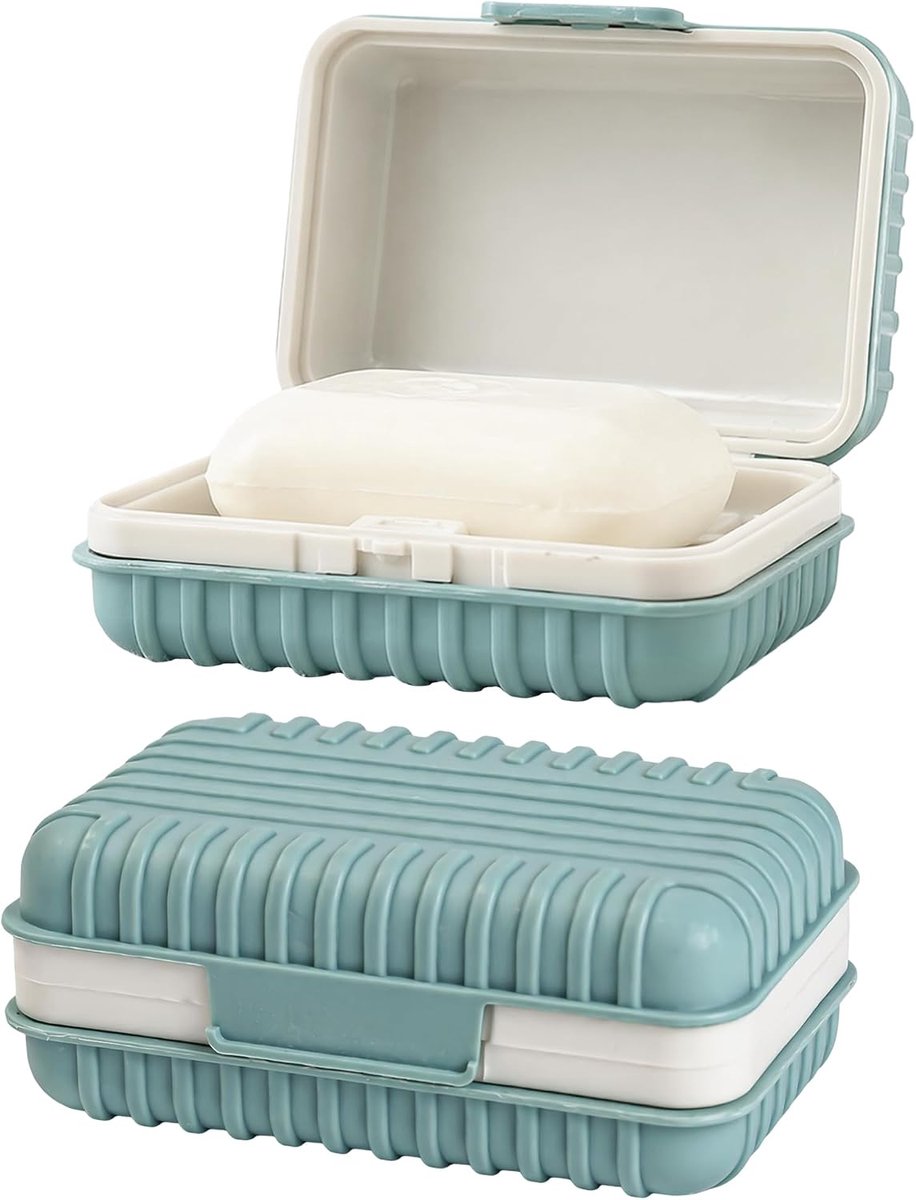 Waterdichte zeepdoos 2 stuks - 11.4×7.6×4.6cm - stevig kunststof - ideaal voor op reis - ShopVlot