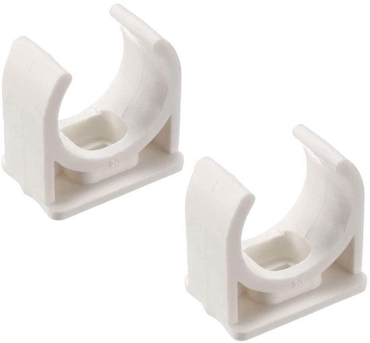 PVC Klemmen Clips - Slangondersteuning - Wit - Universele Pijp Clip - 20mm Klemmen - Geschikt voor TV Trays Slanghanger