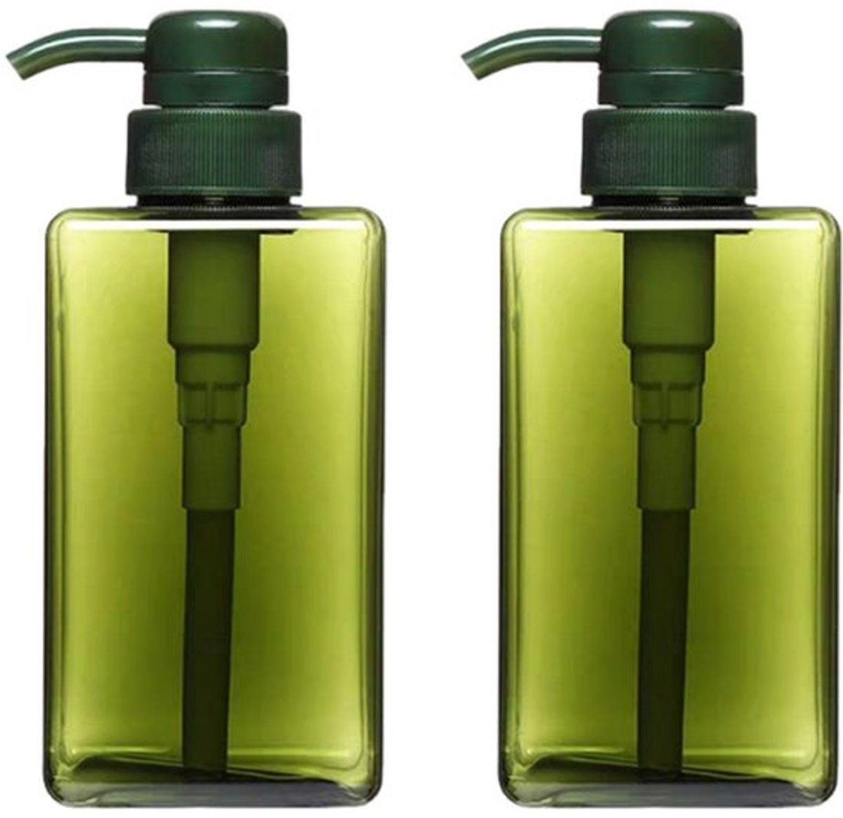 Zeepdispenser Hoge Capaciteit - Zeepdispenser Set - Zeepdispenser Donkergroen - Zeepdispenser Plastic - Multifunctionele Zeepdispenser - Afmetingen 6,7 x 15,6 cm - Vloeibare Zeep