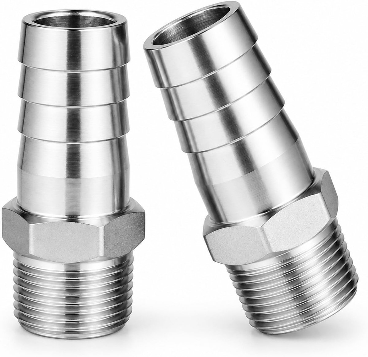 Slangtuit 20 mm OD - roestvrij staal - 1/2" BSP buitendraad - ideaal voor watersystemen - ShopVlot