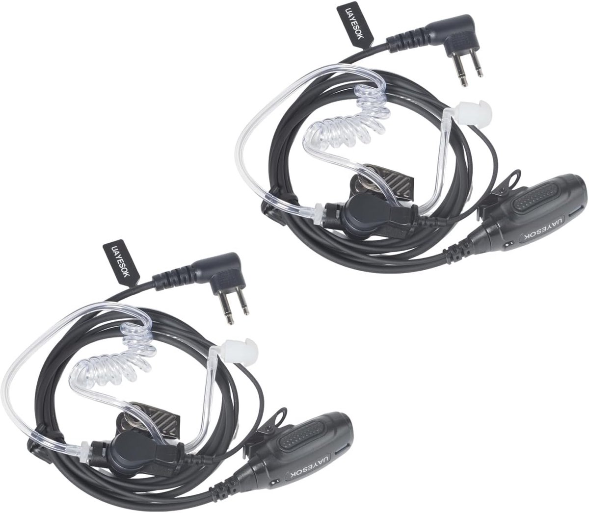 2 Pin Akoestische Buis Headset met Microfoon - Ergonomische Oortjes - Duidelijke Communicatie - Ideaal voor Veiligheid - ShopVlot