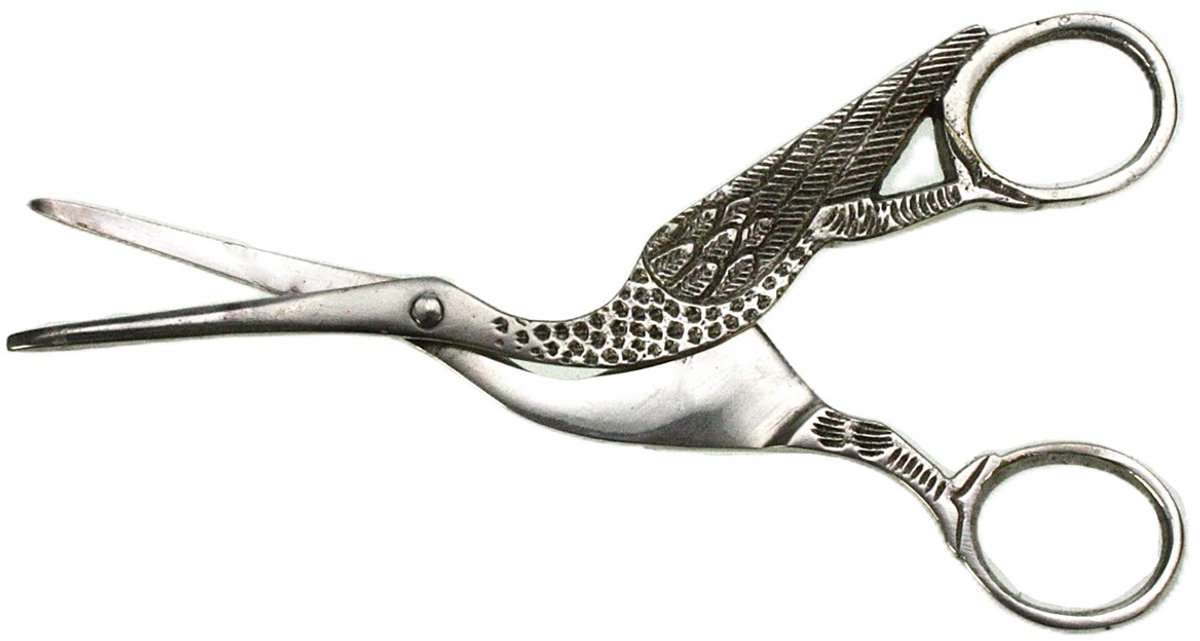 Schaar decoratief Vogel zilverkl(Let op:knipt niet) 4,5x14cm