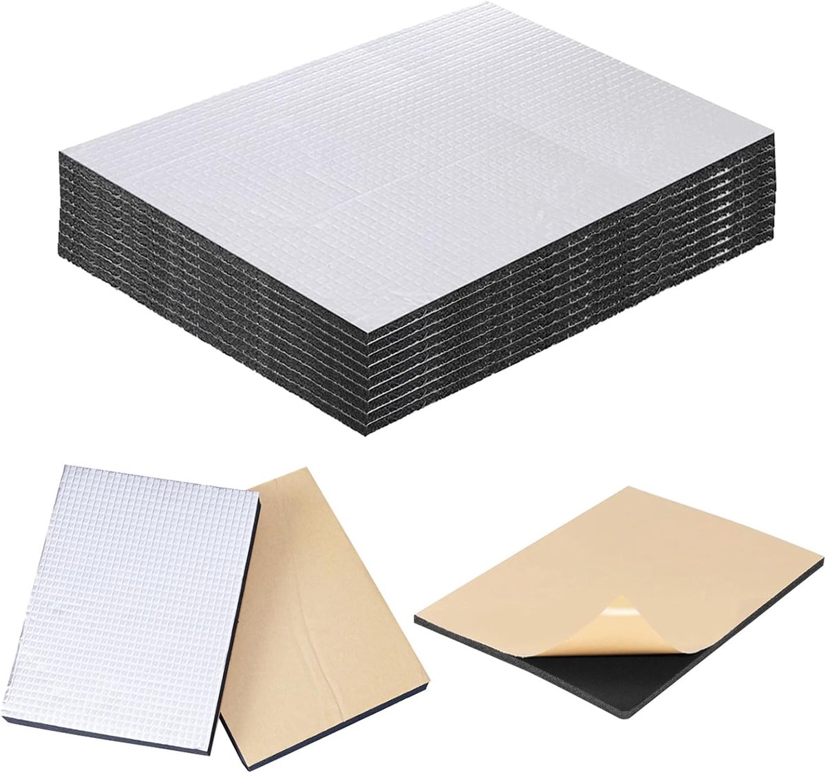 Isolatiematten 5 mm - Zelfklevend Aluminium Butyl - Geluidsisolatie - Ideaal voor Auto - ShopVlot