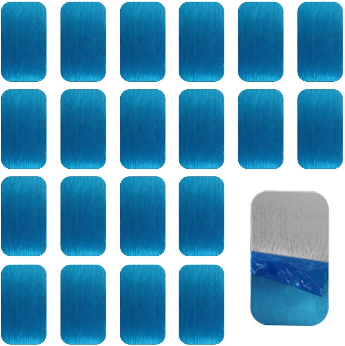 Magnetische Plakpatches 20 Stuks - Rectangular 4x2,5 cm - Zelfklevend IJzer - Voor Lampvervanging - ShopVlot