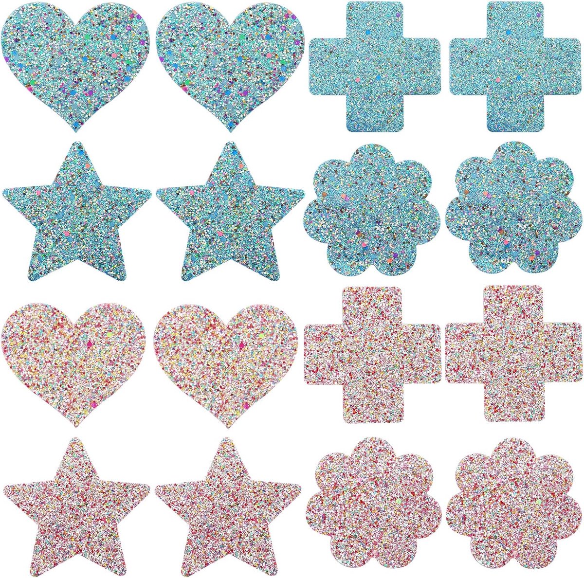 Nipple Cover Stickers 8 Paar - Luminous Sexy Nipple Stickers - 4 Vormen - ShopVlot
