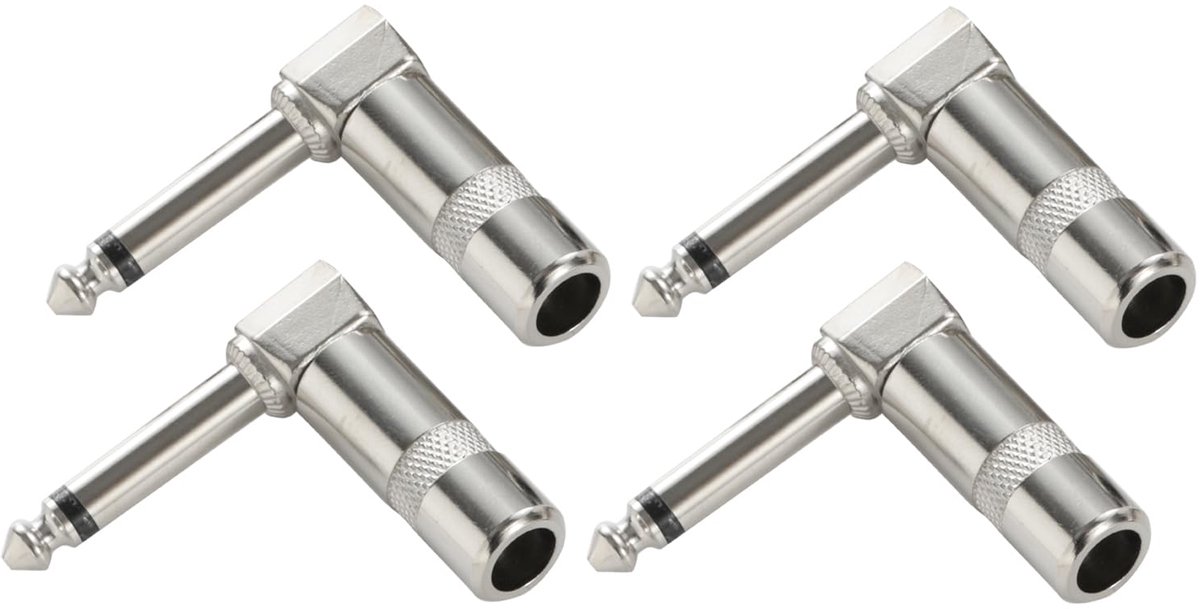 Solderplug 90 graden 6.35mm - Heavy Duty TS Mono Male Jack - Ideaal voor geluidsapparatuur - ShopVlot