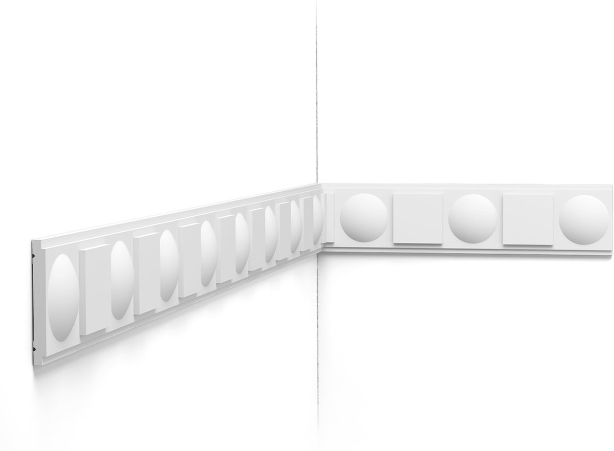 Wandlijst Orac Decor P9902 LINK Fries Kroonlijst Decorative element Lijstwerk Sierlijst modern design wit 2 m