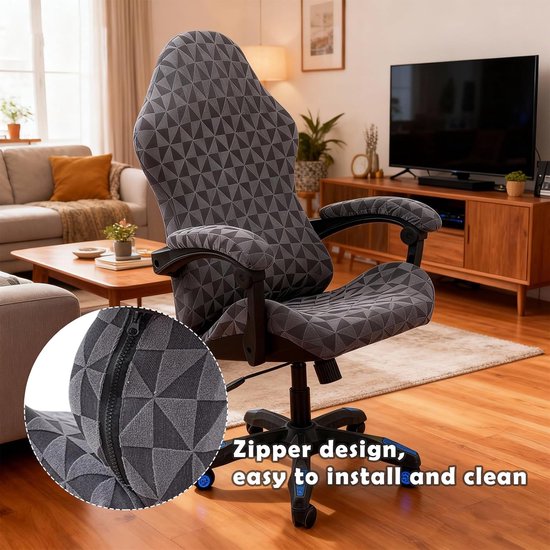 Gamingstoelhoes antislip - stoffen bekleding - afneembaar en wasbaar - bescherm je gamingstoel - ShopVlot — afbeelding 3