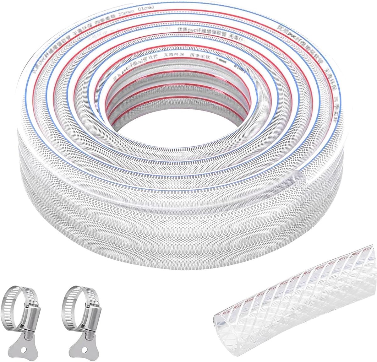 Drinkwaterslang 6 m - pvc-slang met weefsel - hoge drukbestendigheid - ideaal voor aquariumgebruik - ShopVlot