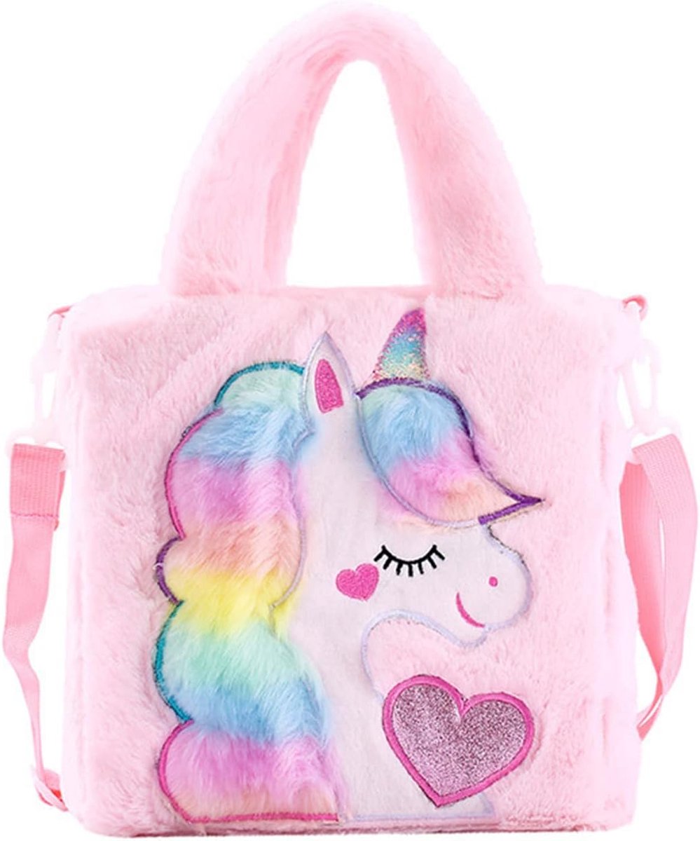 Schoudertas meisjes - eenhoorn geborduurd - verstelbare schouderband - trendy handtas voor kinderen - ShopVlot