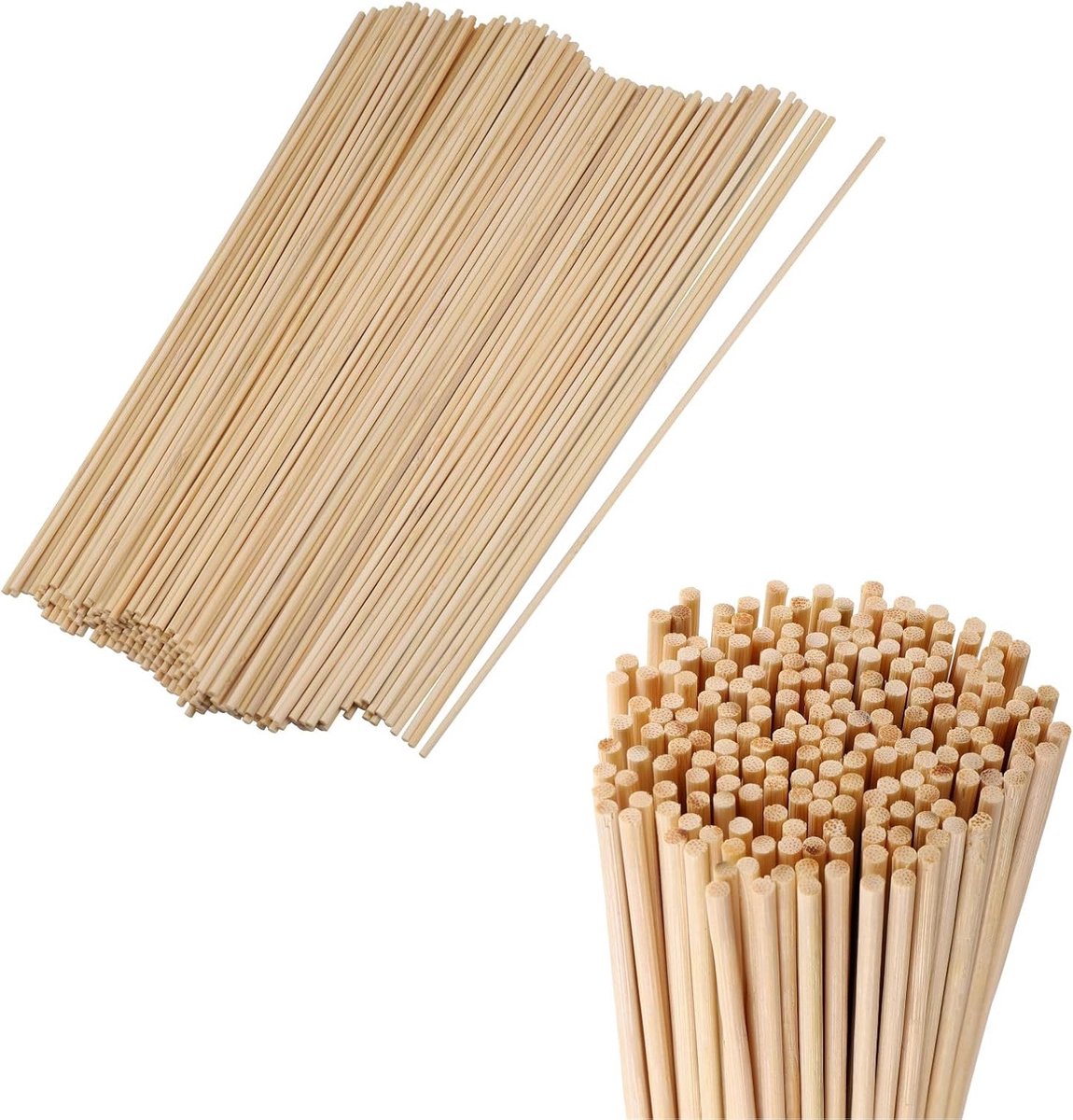 Houten Stokken 300 mm x 3 mm - Onbehandeld - Duurzaam en veelzijdig - Ideaal voor knutselprojecten - ShopVlot