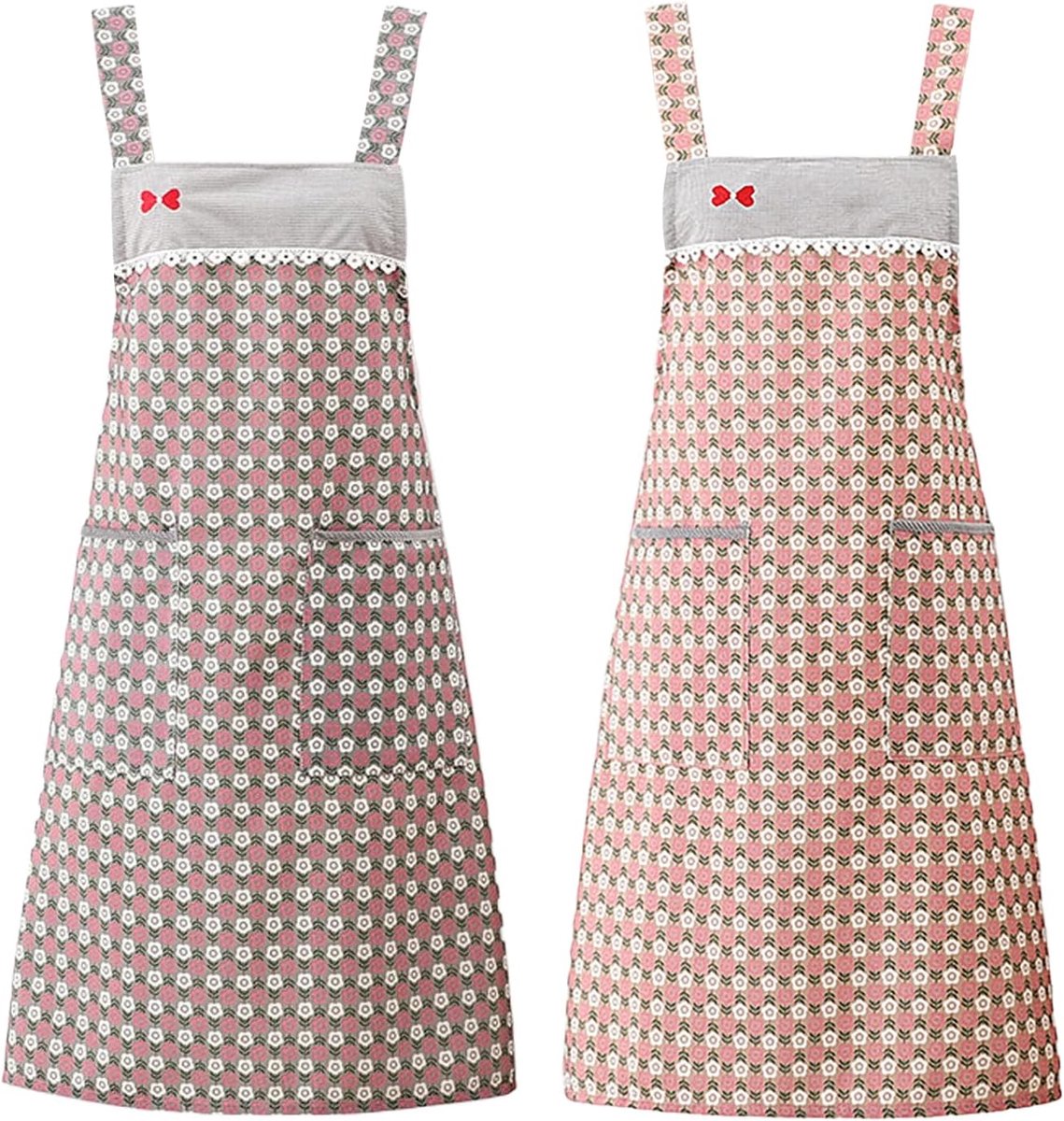 Kookschort dames - H-vormige schouderriem - polyester met zakken - ideaal voor in de keuken - ShopVlot
