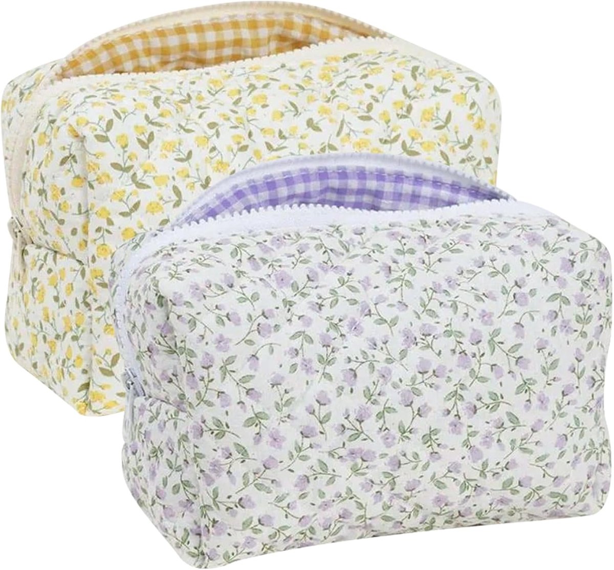 Make-up tas 18x11x10 cm - Gevoerd - Bloemenpatroon - Ideaal voor onderweg - ShopVlot