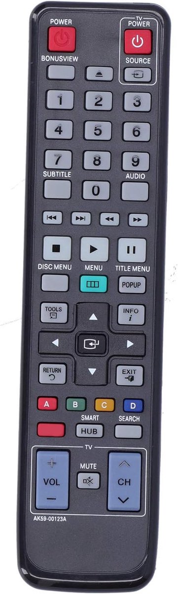 TV afstandsbediening voor BD-D5490, BD-D5500C, BD-D6100C - originele look - 10 meter bereik - comfortabel in gebruik - ShopVlot
