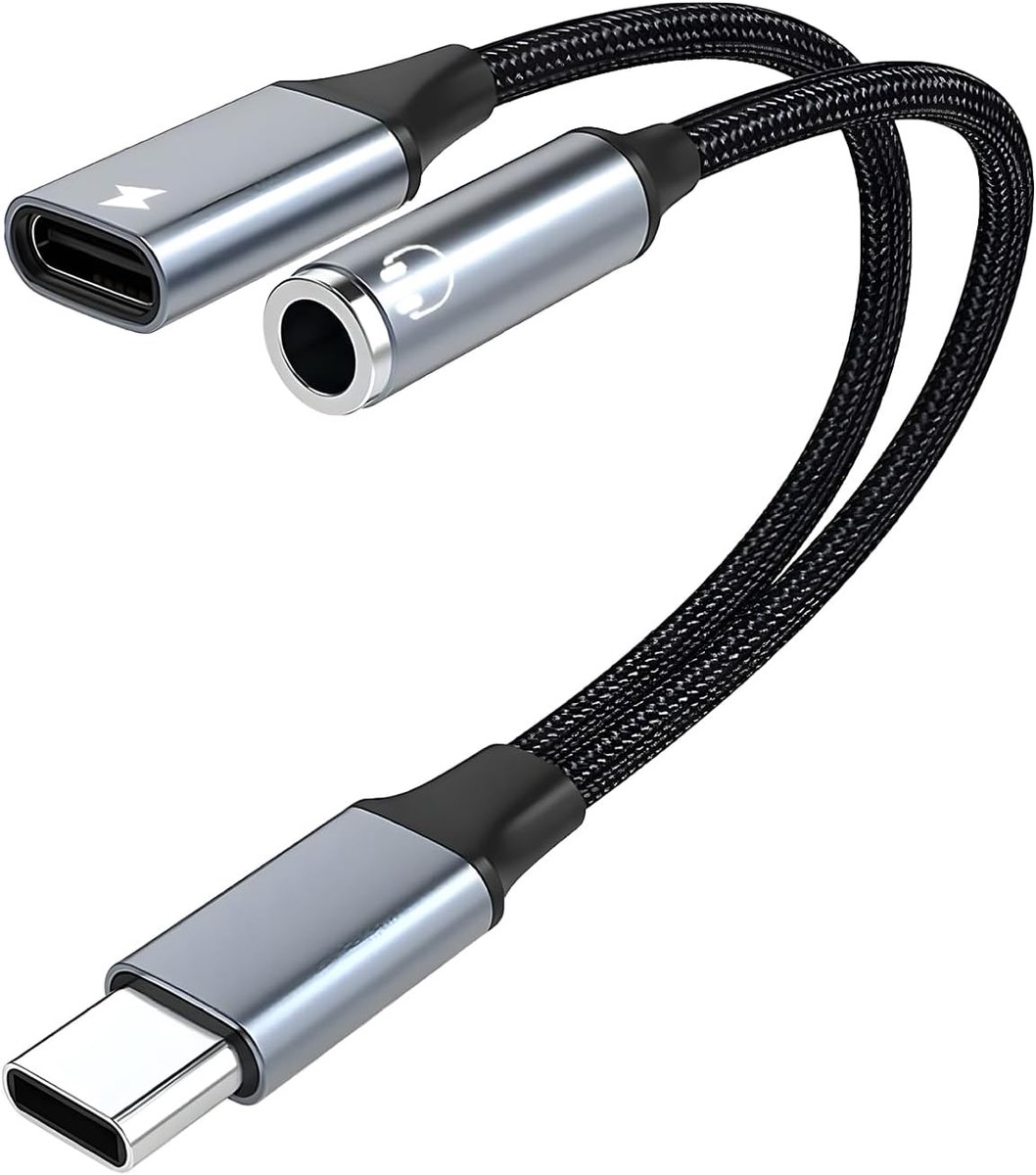 Audio Y-splitter kabel - USB C naar 3.5mm jack - 1 in 2 uit - gelijktijdig luisteren met twee hoofdtelefoons - ShopVlot